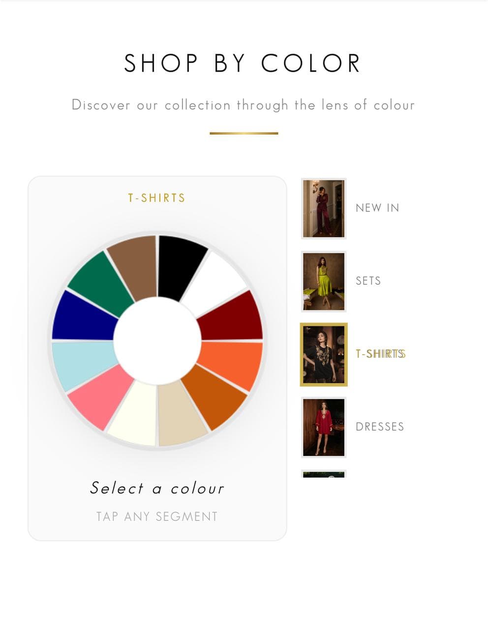 Shop by Color interactive color wheel feature built by Shopify developer India