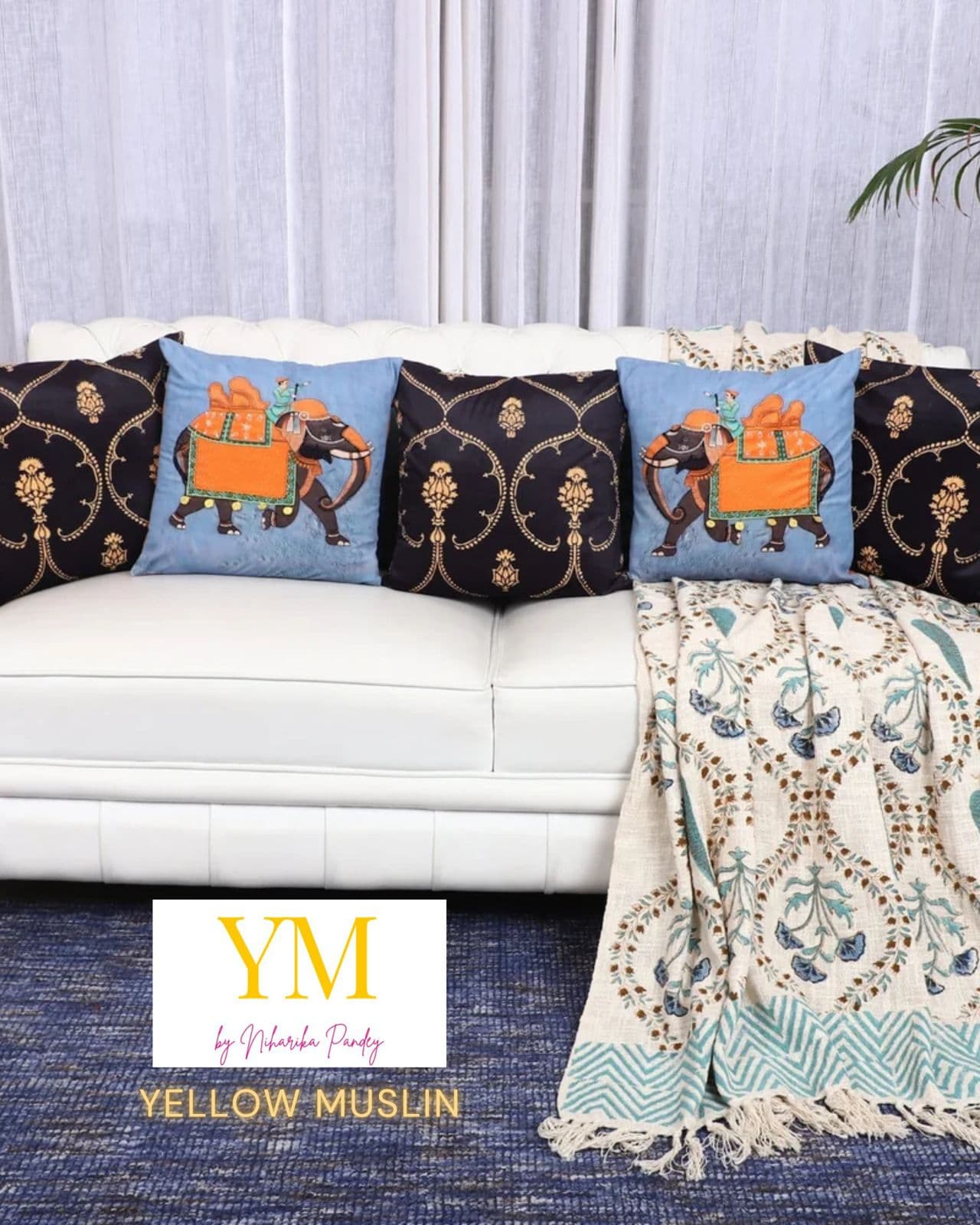 Yellow Muslin custom Shopify store, home decor brand Noida, built by Mohit Arora